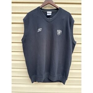 VTG Oakland Raiders Sweater Vest XL Reebok Las Vegas Y2K Coach Madden Al Davis